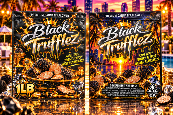 Black Trufflez Custom Print 1 Pound Double Sided Mylar Bag
