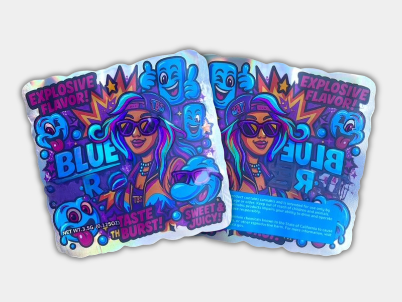 Blue R 3.5G Mylar Bag