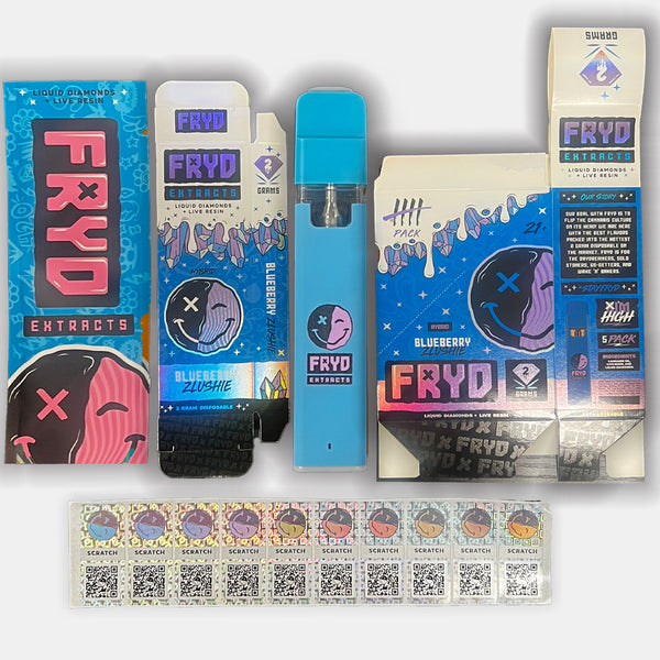 Fryd Blueberry Zlushie disposable cart packaging 