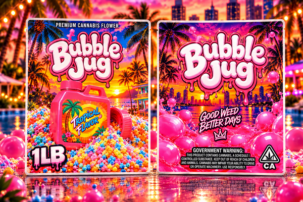 Bubble Jug Tropical Flavor Custom Print 1 Pound Double Sided Mylar Bag