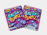 A Bubblegum Runtz Mylar bag for 3.5 grams, with a box. Front & Back. Smell-proof packaging locks in potency. A bubblegum-inspired design for secure storage.