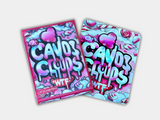 A Candy Clouds Mylar bag for 3.5 grams, with a box. This smell-proof packaging preserves potency while featuring a candy-inspired design for secure storage.