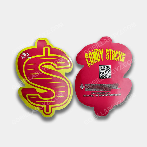 Candy Stacks Mylar bag designed for 3.5 grams is a smell-proof ziplock bag that preserves freshness & potency with a stylish touch to your storage solution.