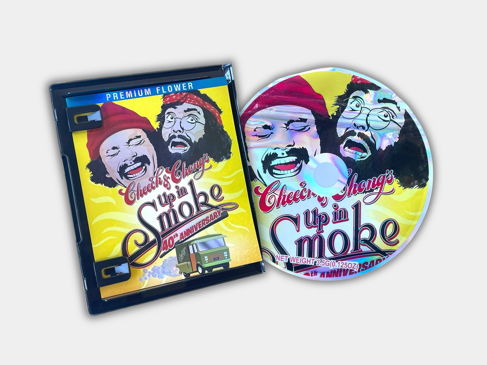 Cheech and Chongs Up in Smoke CD Cases Mylar Bags 3.5 Grams