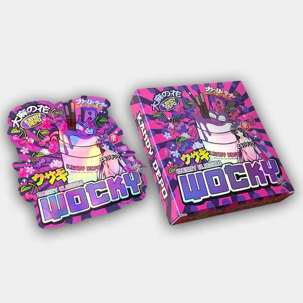 Cherry Blossom Wocky Holographic 3.5G Mylar Bag with Box | Gorilla