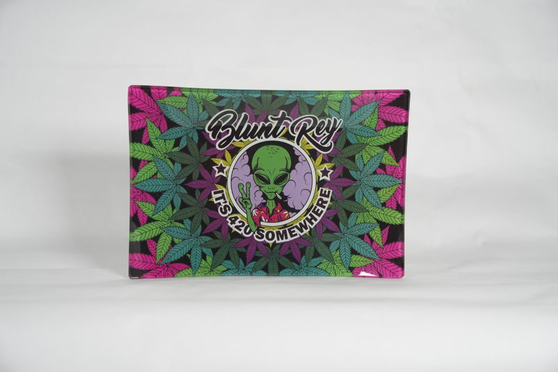 Blunt Rey | Shatter Resistant Glass Rolling Tray 8.6" x 5.9"