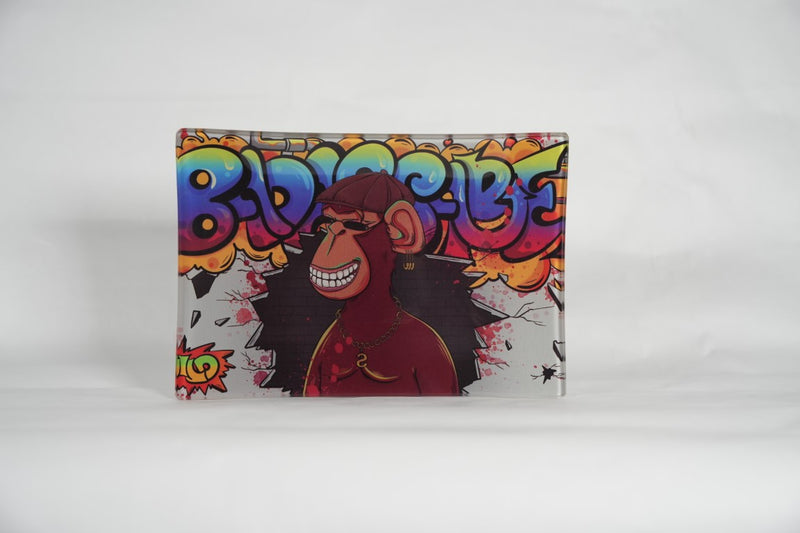 Bad Monkey | Shatter Resistant Glass Rolling Tray 8.6" x 5.9"