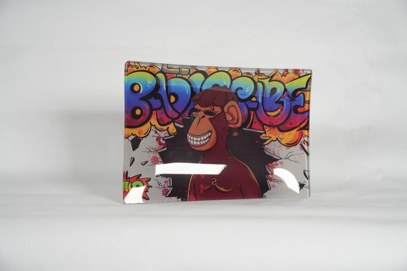 Bad Monkey | Shatter Resistant Glass Rolling Tray 8.6" x 5.9"