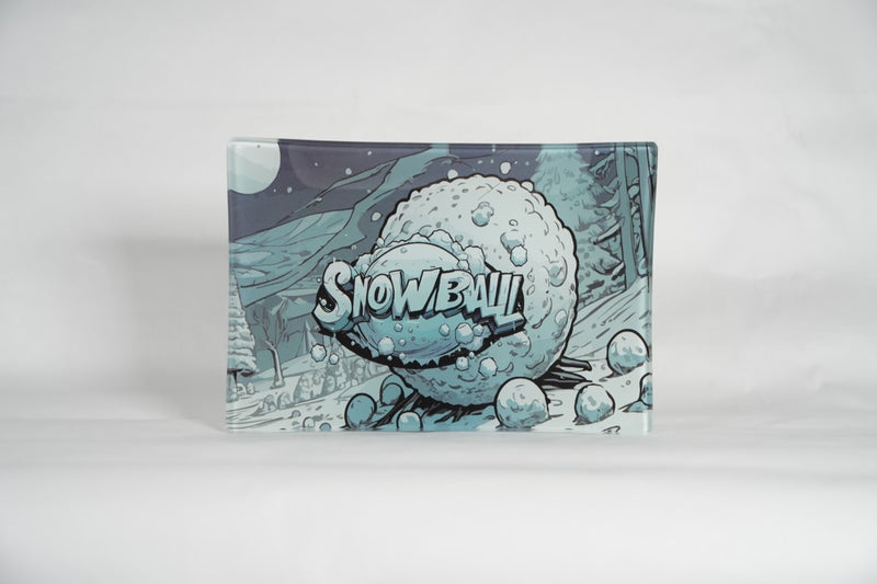 Snowball | Shatter Resistant Glass Rolling Tray 8.6" x 5.9"