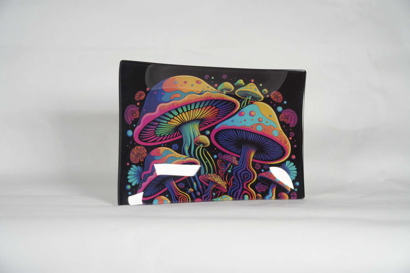 Magic Shrooms | Shatter Resistant Glass Rolling Tray 8.6" x 5.9"