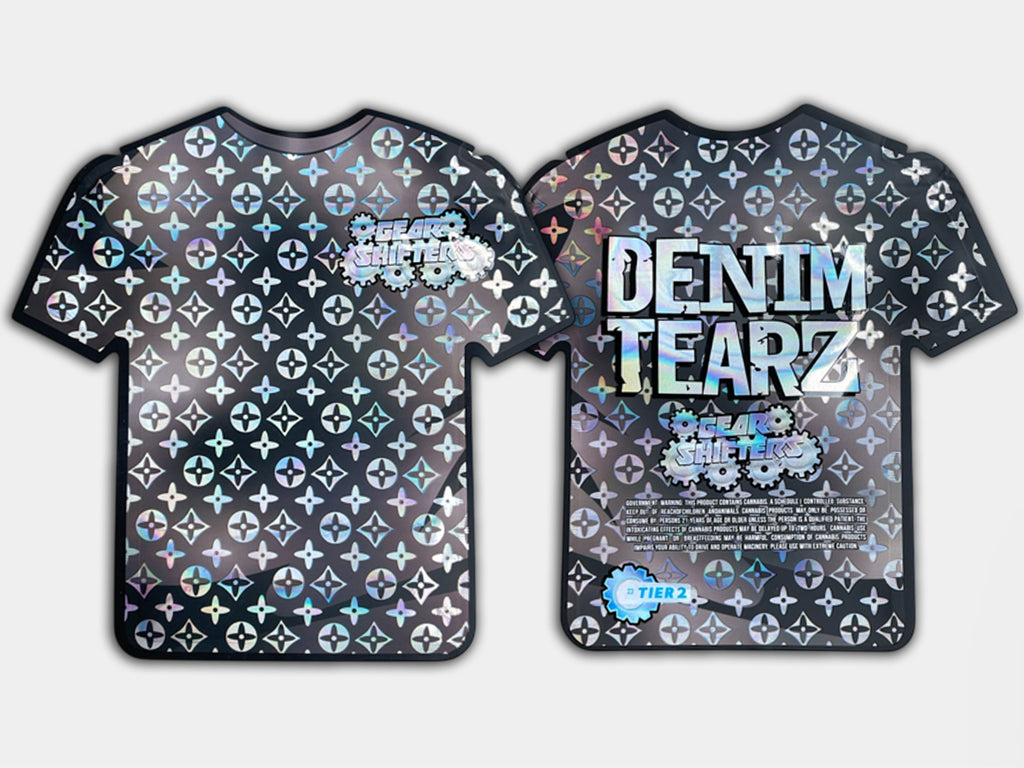 Denim Tears T Shirt Gear Shifters Shaped Mylar Bag (3.5G) | Smell