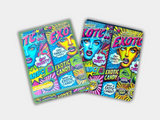 An Exotic Candy Mylar bag for 3.5 grams, with a box. This smell-proof packaging locks in potency while featuring a candy-inspired design for secure storage.