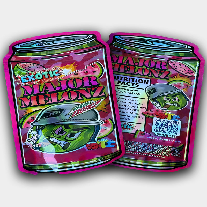 Exotic Major Melonz Mylar Bag (3.5G - 7G) Larger Size Bag 