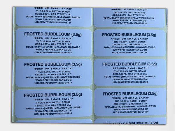 Frosted Bubblegum Marshmallow Sprinklez Mylar Bag 4 Grams (Label & Authenticity Stickers Included)