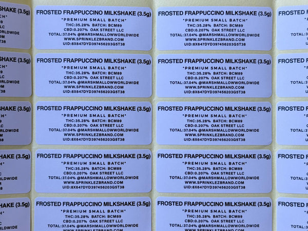 Frosted Frappuccino Milkshake Sprinkelz 3.5G Mylar Bag (Label & Authenticity Stickers Included)