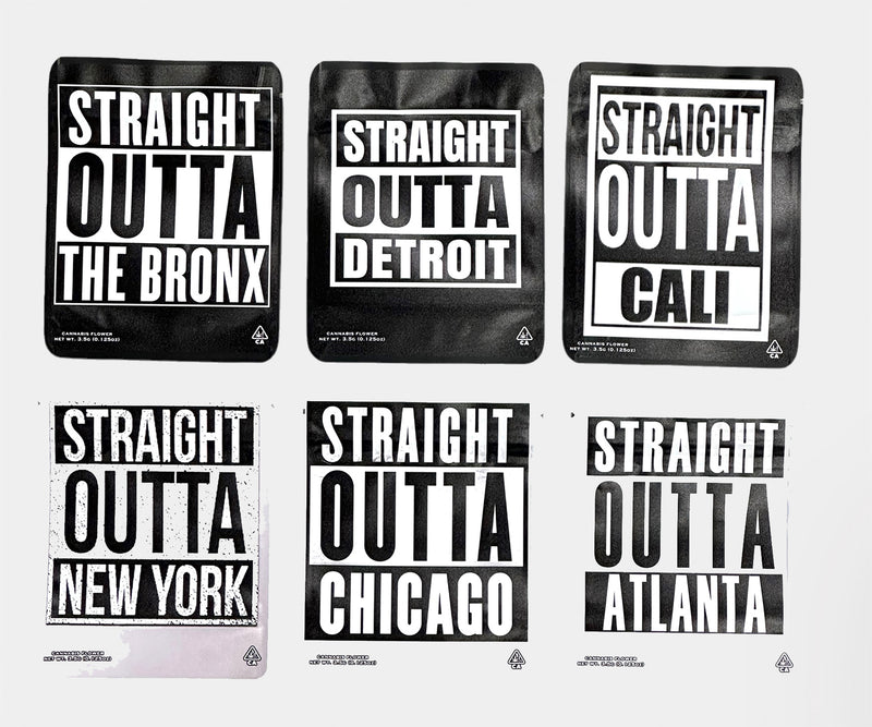 GB Custom Printed Straight Outta Design Mylar Bag 3.5 Grams