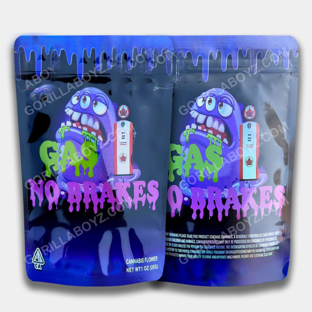Gas No Brakes Mylar Bag 1 OZ | Smell-Proof Ziplocks – Gorilla Boyz Inc