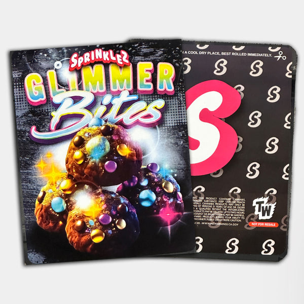 Glimmer Bites Sprinklez Mylar Bag 3.5 Grams (Label & Authinticity Stickers Included) 