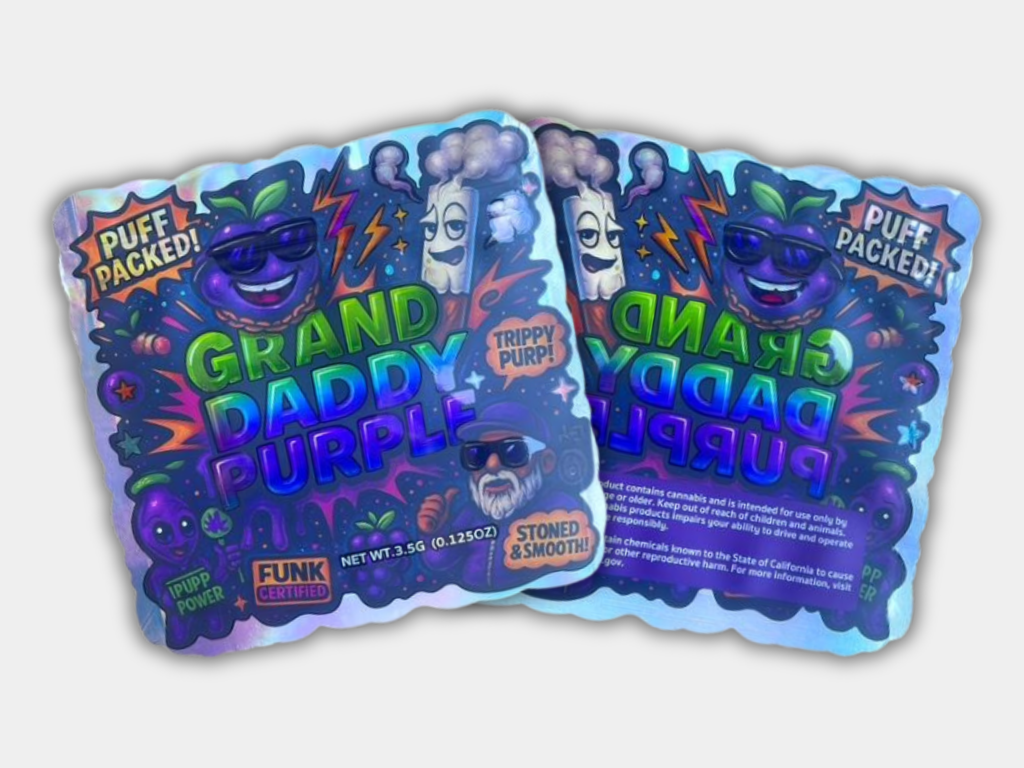Grand Daddy Purple 3.5G Mylar Bag | Holographic Smell-Proof