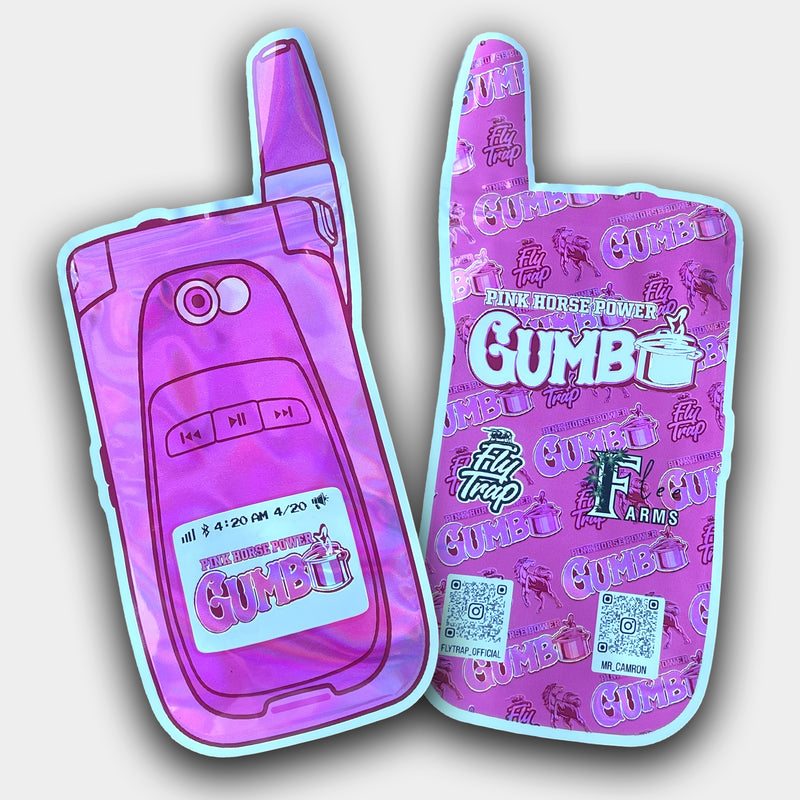 Gumbo Pink Horse Power Mylar Bag 3.5G 