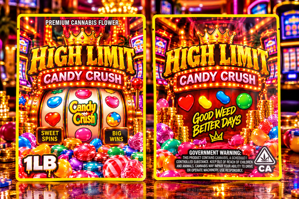 High Limit Candy Crush Custom Print 1 Pound Double Sided Mylar Bag