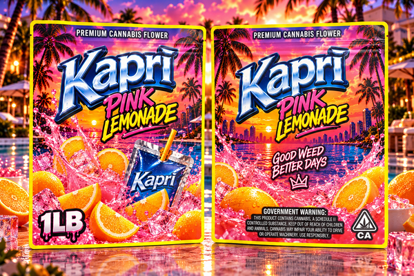 Kapri Pink Lemonade Custom Print 1 Pound Double Sided Mylar Bag