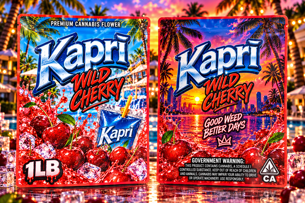 Kapri Wild Cherry Custom Print 1 Pound Double Sided Mylar Bag