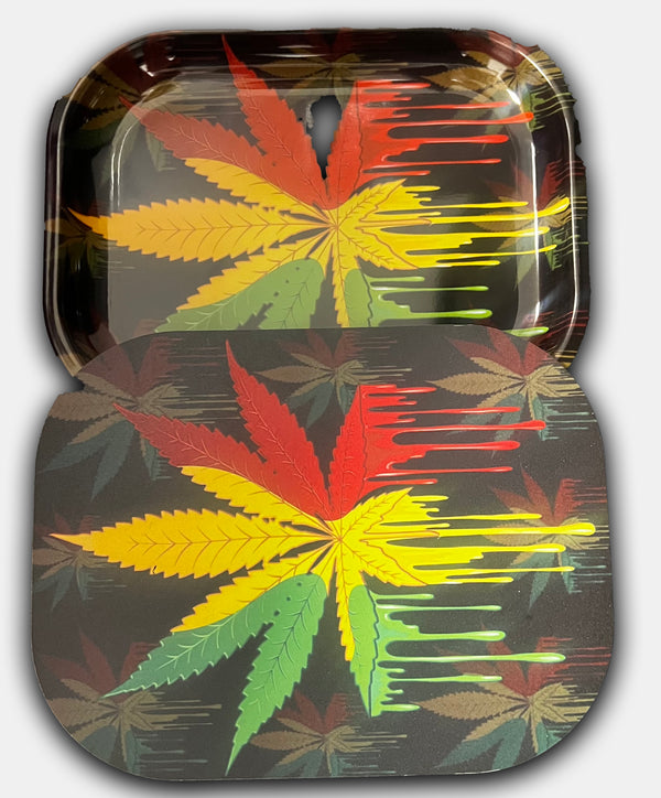 Leaf rolling tray with magnetic lid