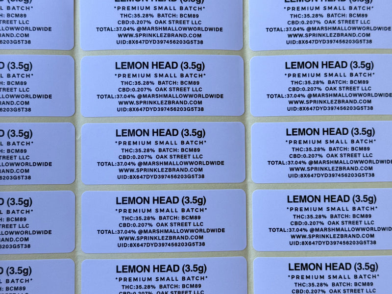 Lemon Head Sprinkelz 3.5G Mylar Bag (Label & Authenticity Stickers Included)