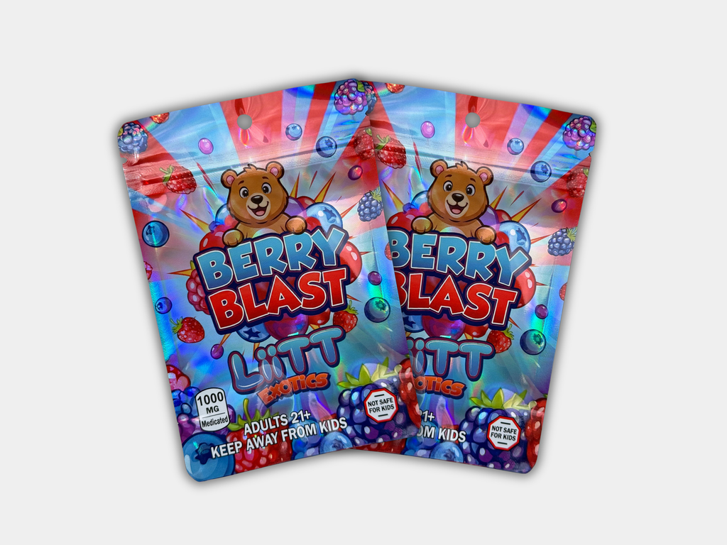 バッグ Berry_bo Liit Exotics Berry Blast EMPTY Mylar Bag 1000 MG | Edible