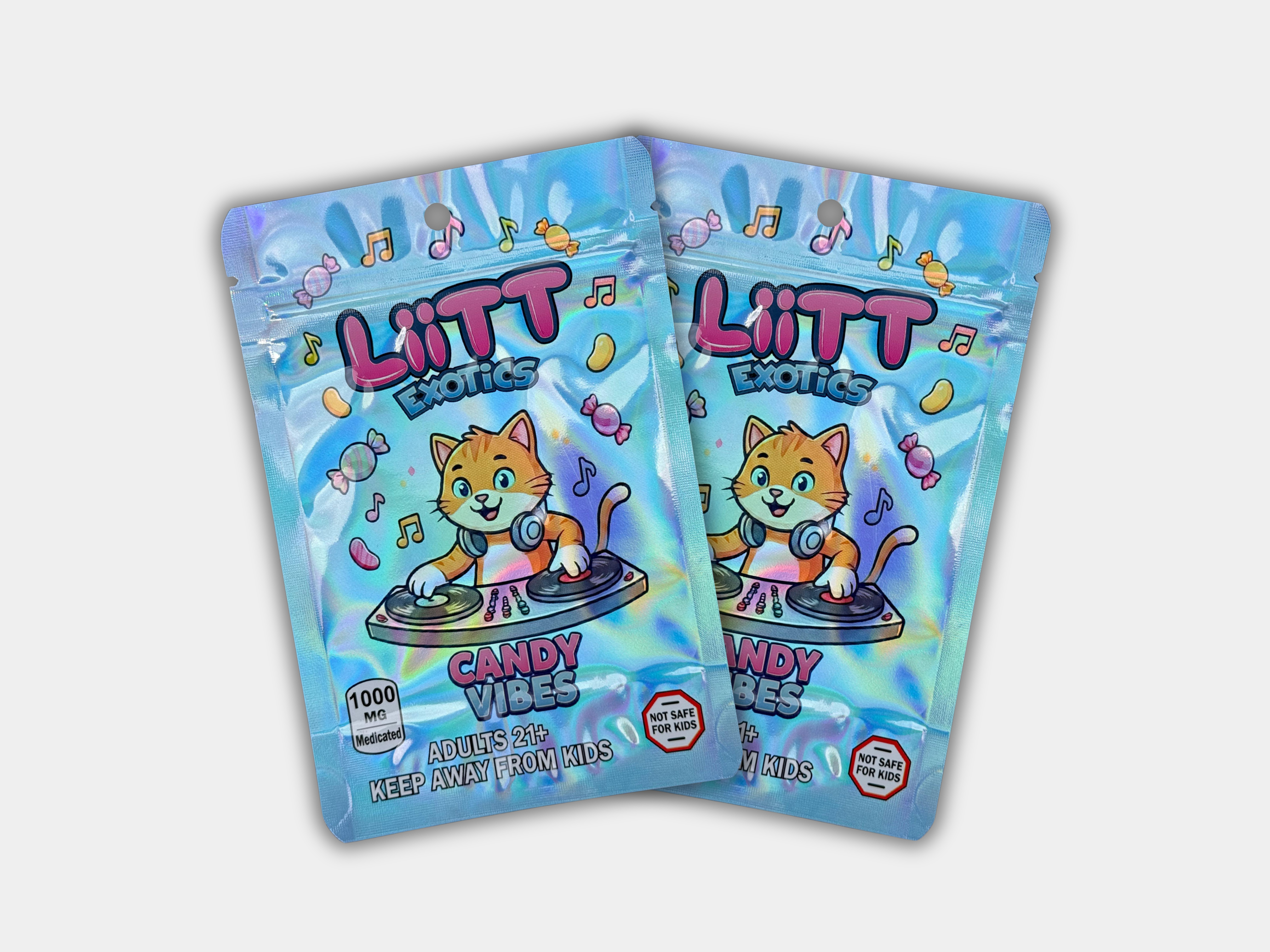 Liit Exotics Candy Vibes EMPTY Mylar Bag 1000 MG | Edible Packaging ...