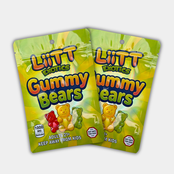 Liit Exotics Gummy Bears EMPTY Mylar Bag 1000 MG | Edible