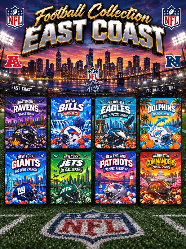 NFL East Coast Collection 2026/2027 – 8 Custom Design Sticker Mylar Set (3.5g)