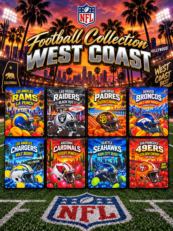 NFL West Coast Collection 2026/2027 – 8 Custom Design Sticker Mylar Set (3.5g)