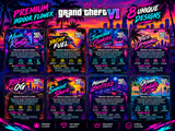 GTA 6 Custom Assorted designs Double sided 3.5G Sticker Mylar Bag