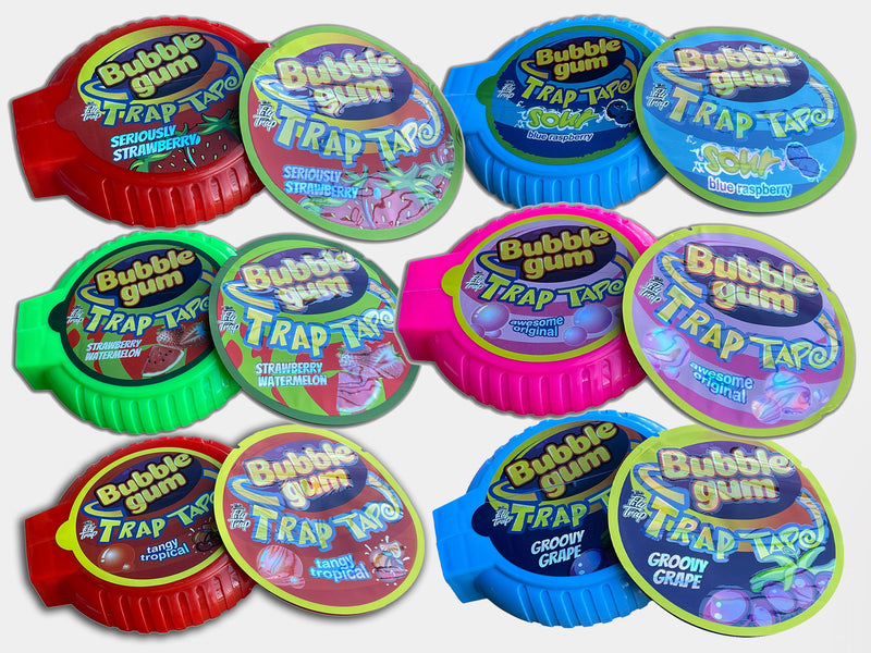 New 3.5g Trap Tape Bubble Gum Container with bag and Separate Sticker Seal