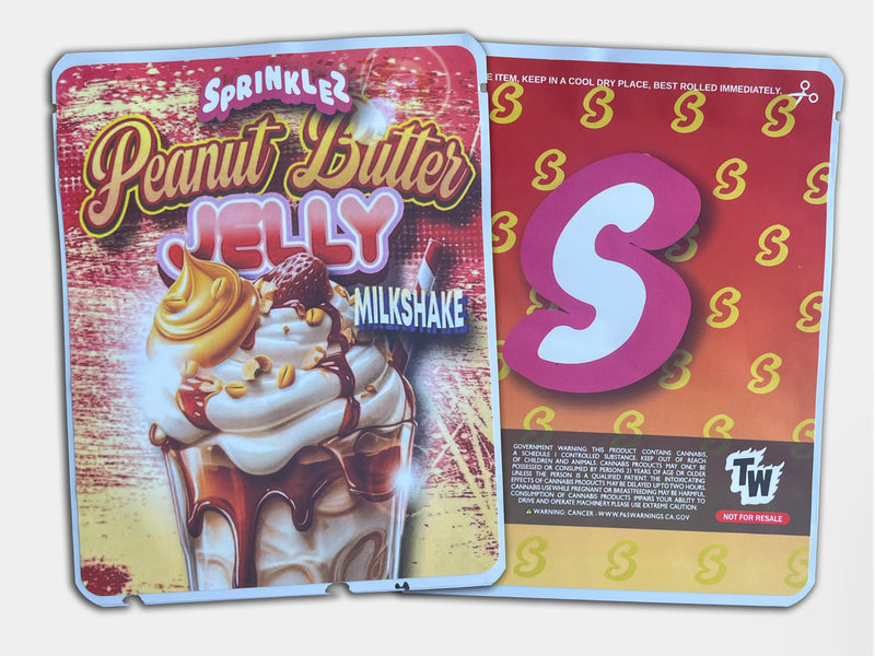 Peanut Butter Jelly Milkshake Sprinklez Mylar Bag 3.5 Grams (Label & Authenticity Stickers Included)