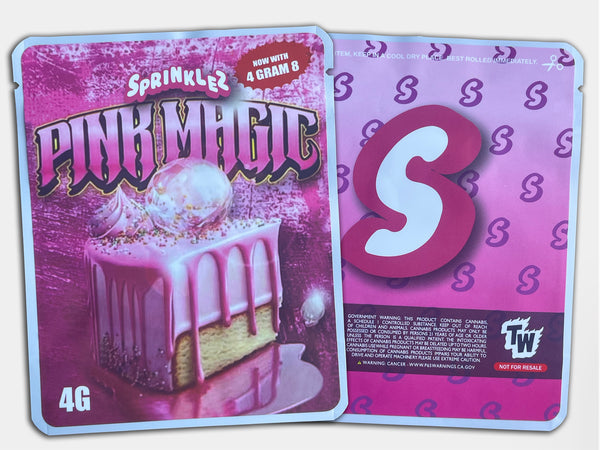 Pink Magic Sprinklez Mylar Bag 4 Grams (Label & Authenticity Stickers Included)