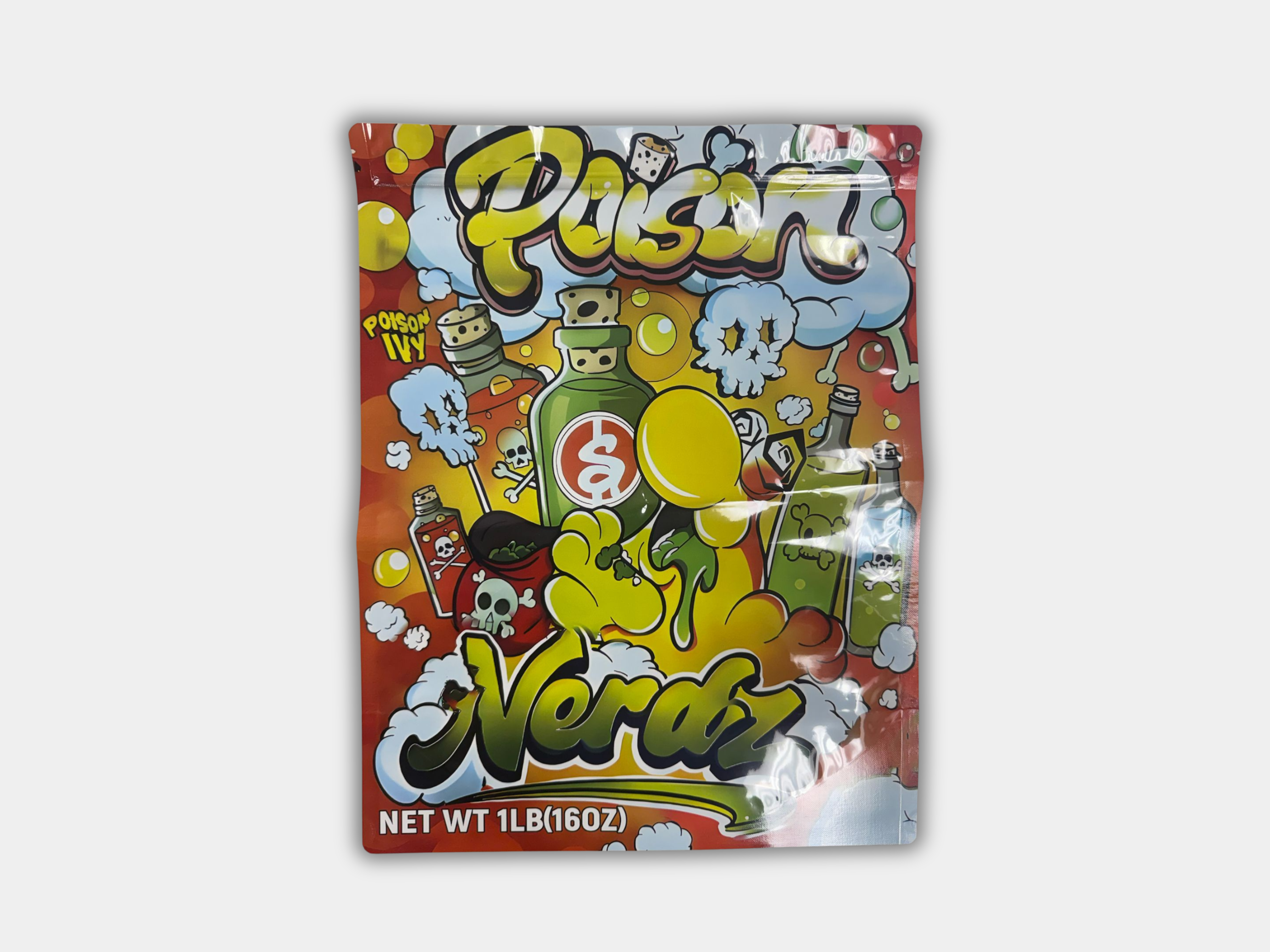 Poison Nerdz 1LB (16oz) Mylar Bag | Holographic Smell-Proof Packaging ...