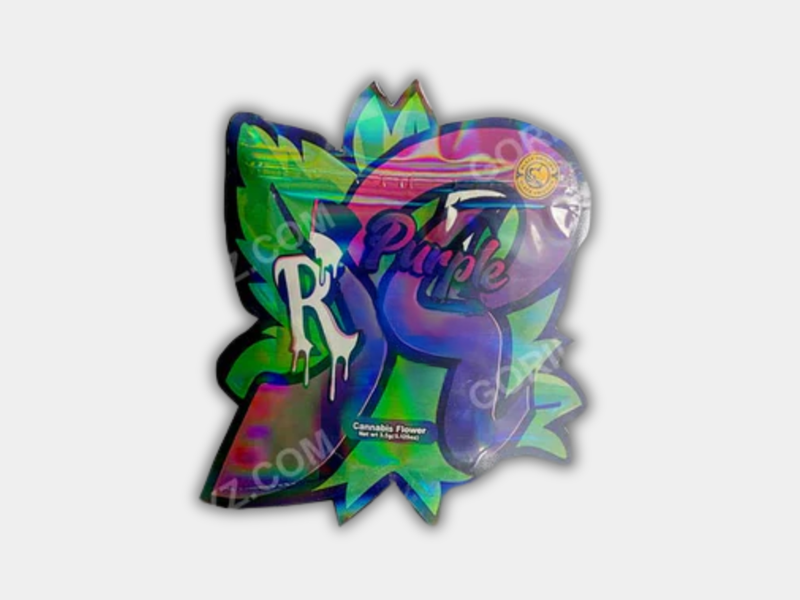 Purple HOLOGRAPHIC Mylar Bag 3.5 Grams