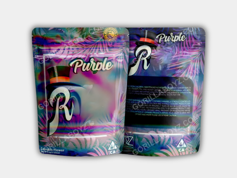 Purple HOLOGRAPHIC Mylar Bag 3.5 Grams
