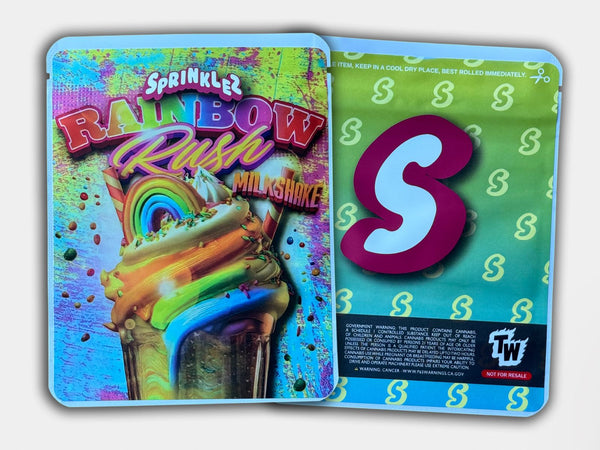 Rainbow Rush Milkshake 3.5G Sprinkelz Mylar Bag (Label & Authenticity Stickers Included)