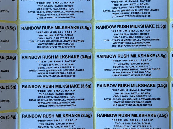 Rainbow Rush Milkshake 3.5G Sprinkelz Mylar Bag (Label & Authenticity Stickers Included)