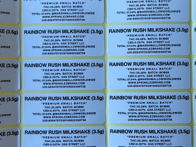 Rainbow Rush Milkshake 3.5G Sprinkelz Mylar Bag (Label & Authenticity Stickers Included)