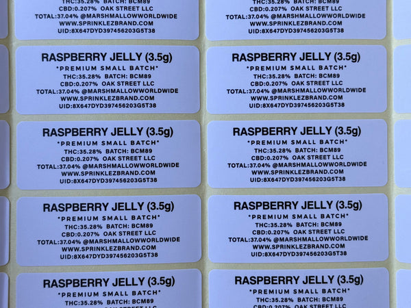 Raspberry Jelly Marshmallow 3.5G Sprinkelz Mylar Bag (Label & Authenticity Stickers Included)