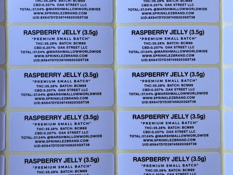 Raspberry Jelly Marshmallow 3.5G Sprinkelz Mylar Bag (Label & Authenticity Stickers Included)