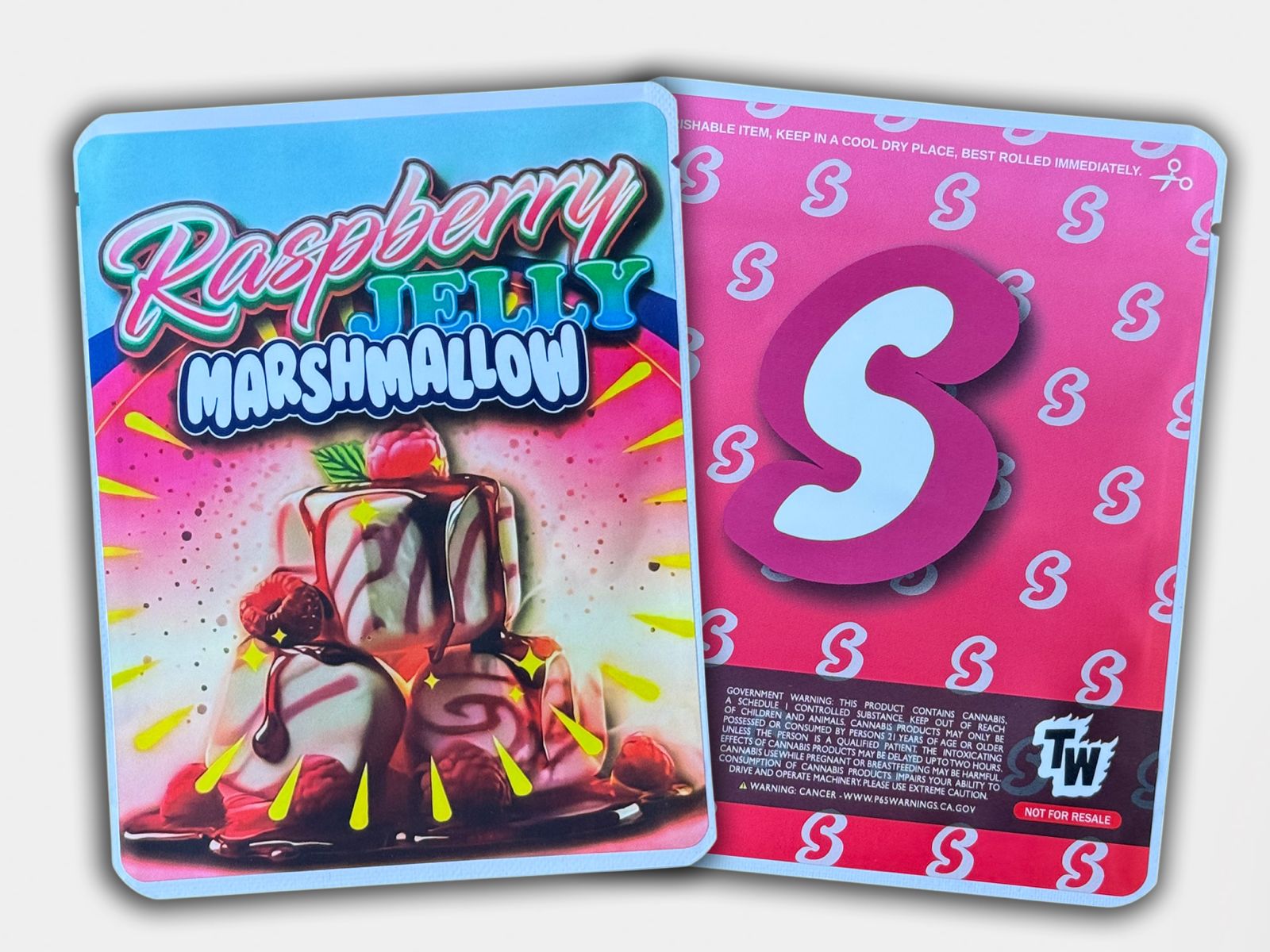 Raspberry Jelly Marshmallow 3.5G Sprinkelz Mylar Bag | Label ...