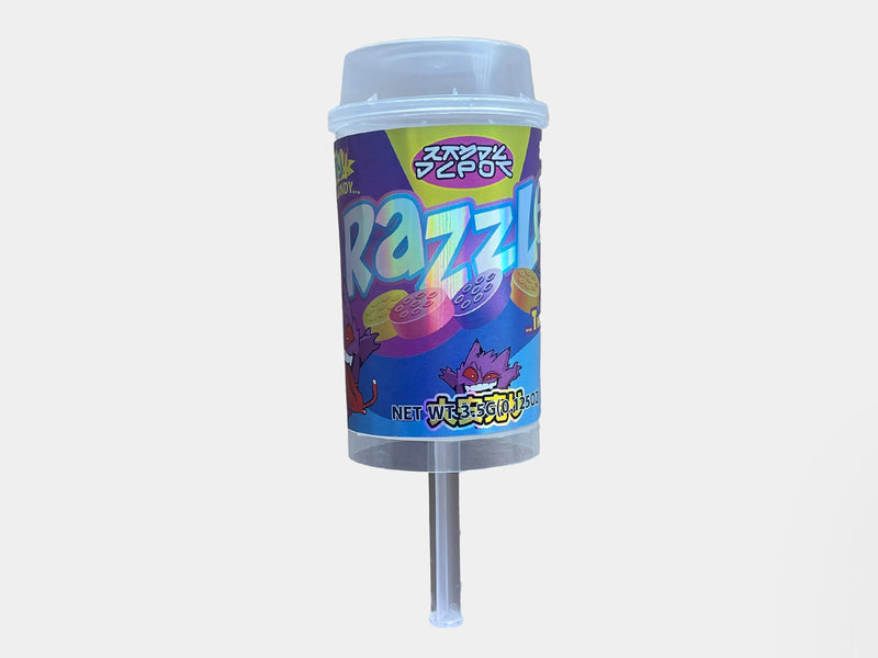 New Push Up 3.5g container with sticker applied.