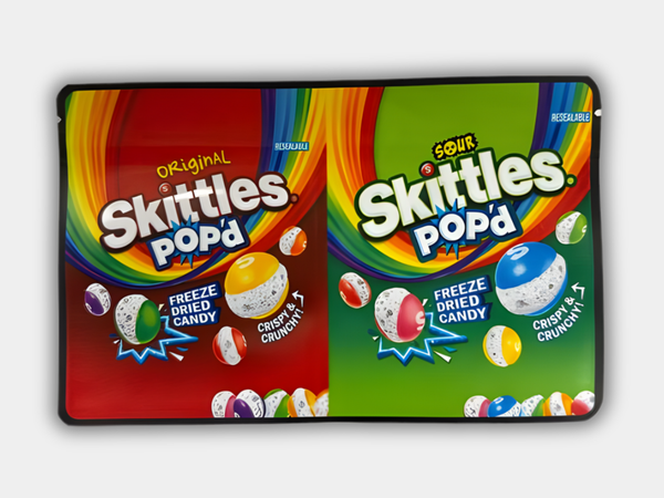 Skittles Pop’d Freeze Dried Candy Dual Bag 7g Mylar Bag