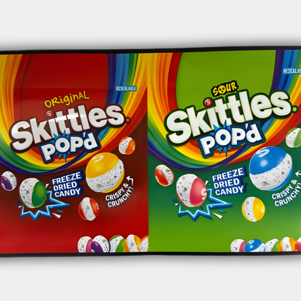 Skittles Pop'd Freeze Dried Candy Dual Bag 7g Mylar Bag | Premium